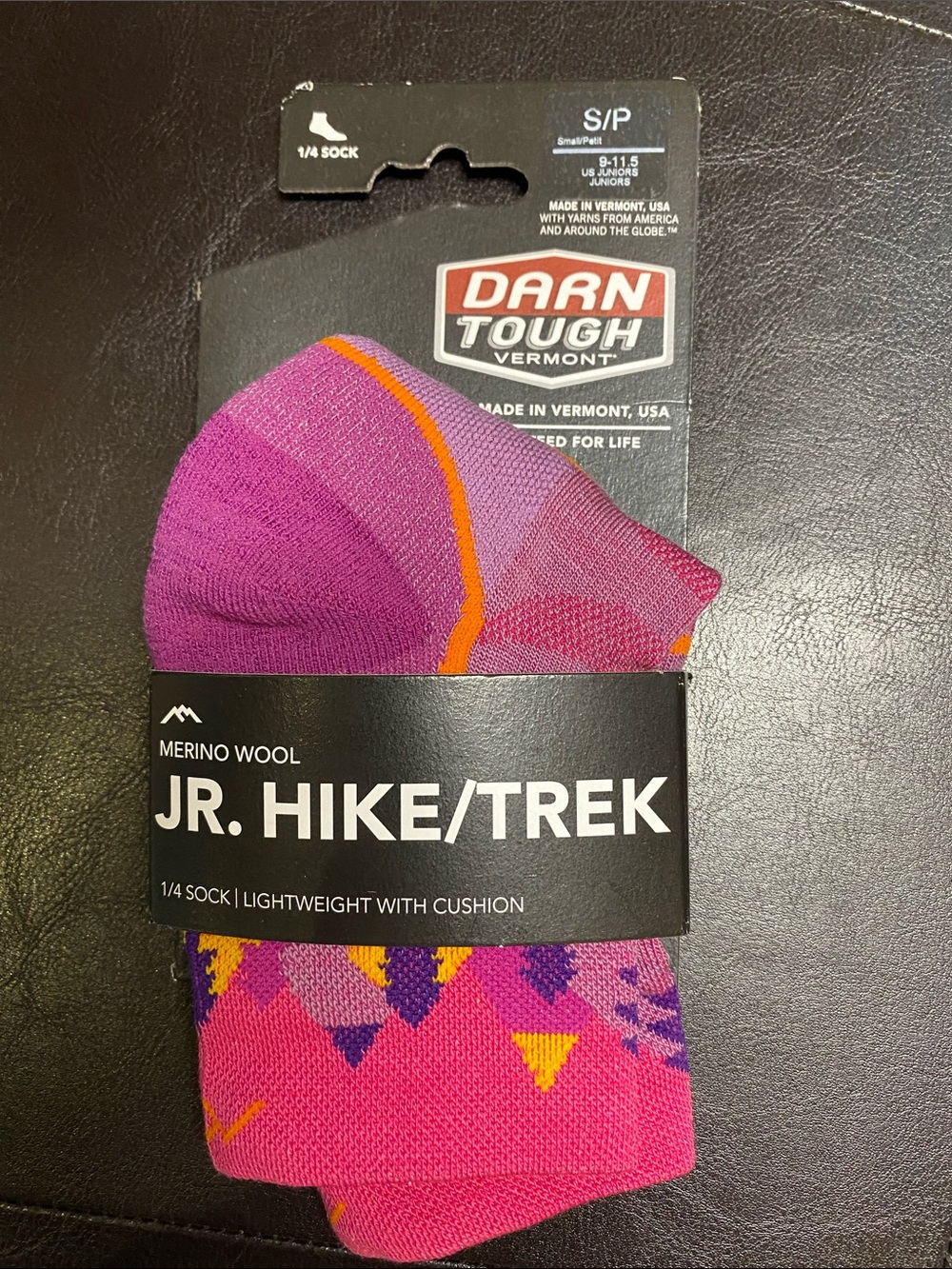 Darn Tough Jr. Hike/Trek Merino Wool Socks — Pink & Purple